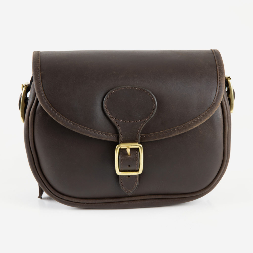 thumbnail image 2 of Leather Shotgun Cartridge Bag – Holds 200 Shells, Brown, Hunting Clay Shooting Ammo Bag 2 of 4